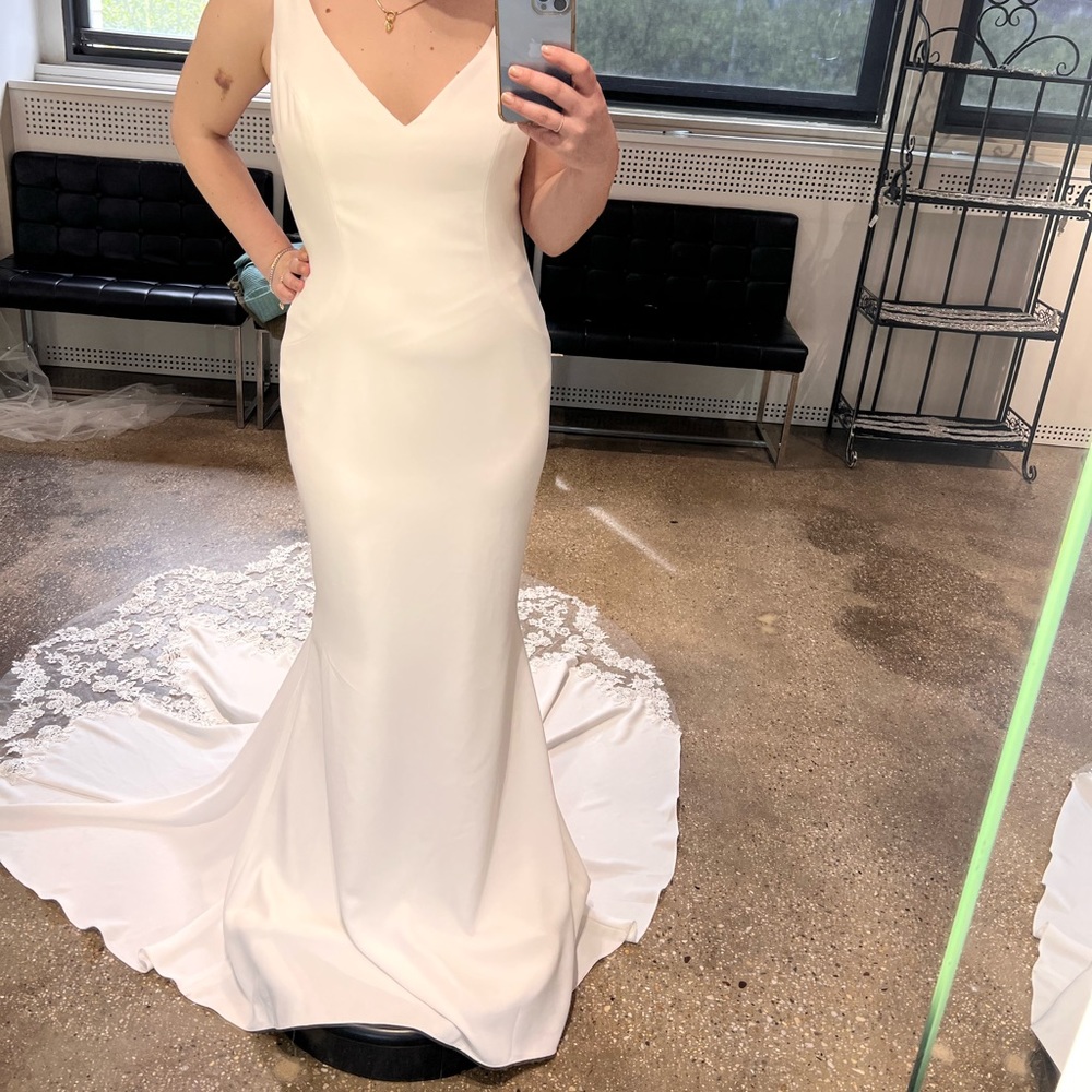 Lace back wedding gown